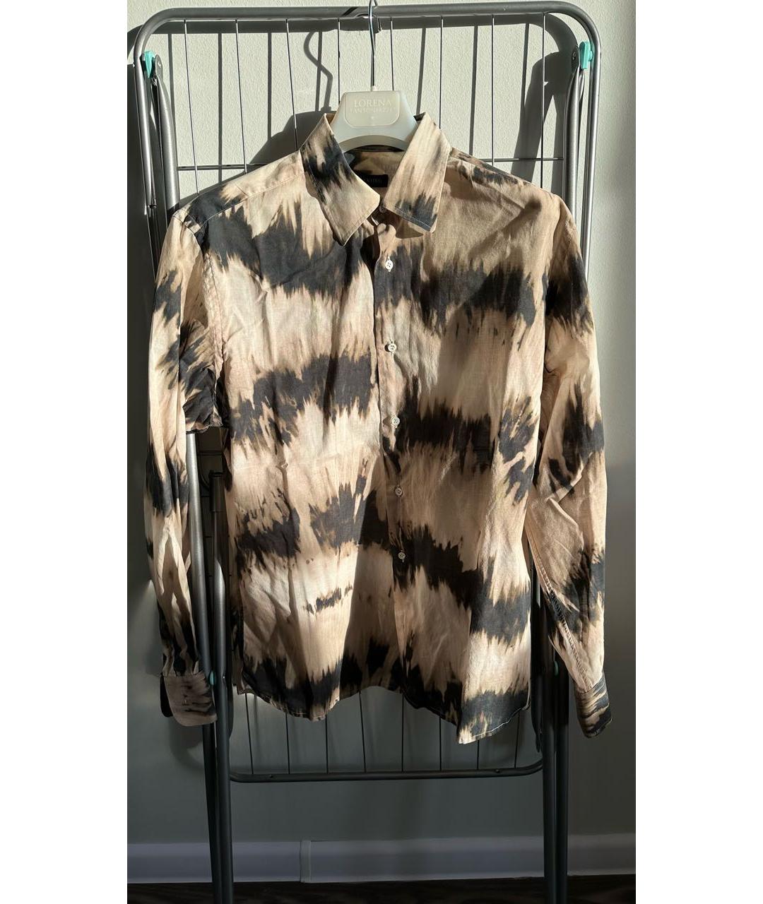 VALENTINO Бежевая хлопковая кэжуал рубашка, фото 8