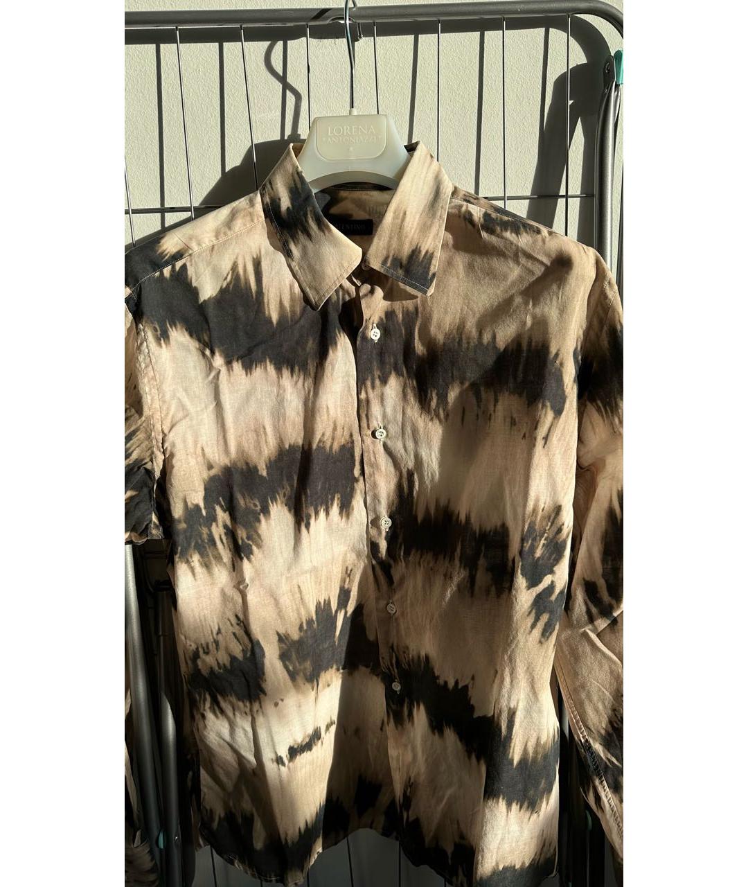 VALENTINO Бежевая хлопковая кэжуал рубашка, фото 5