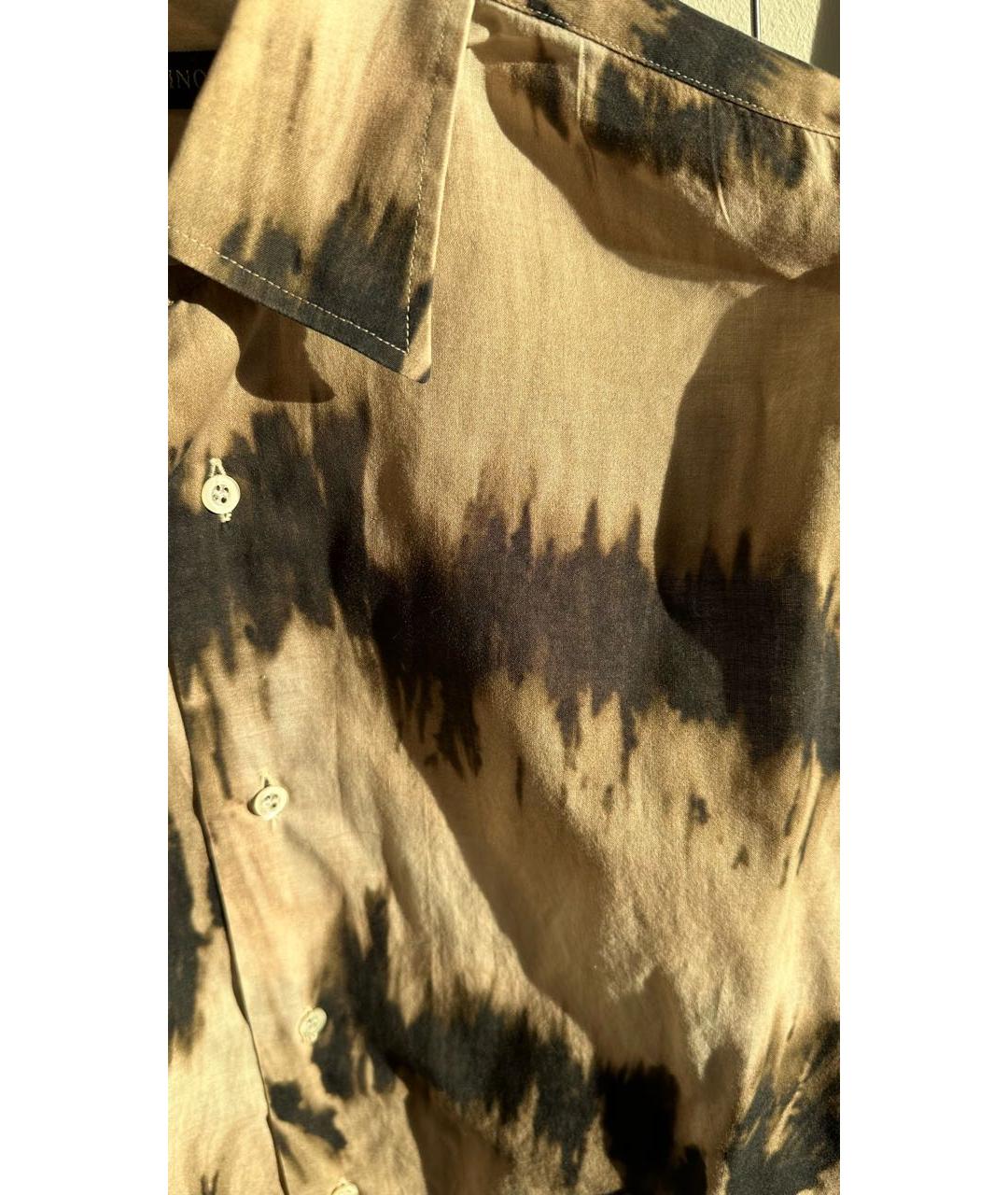VALENTINO Бежевая хлопковая кэжуал рубашка, фото 2