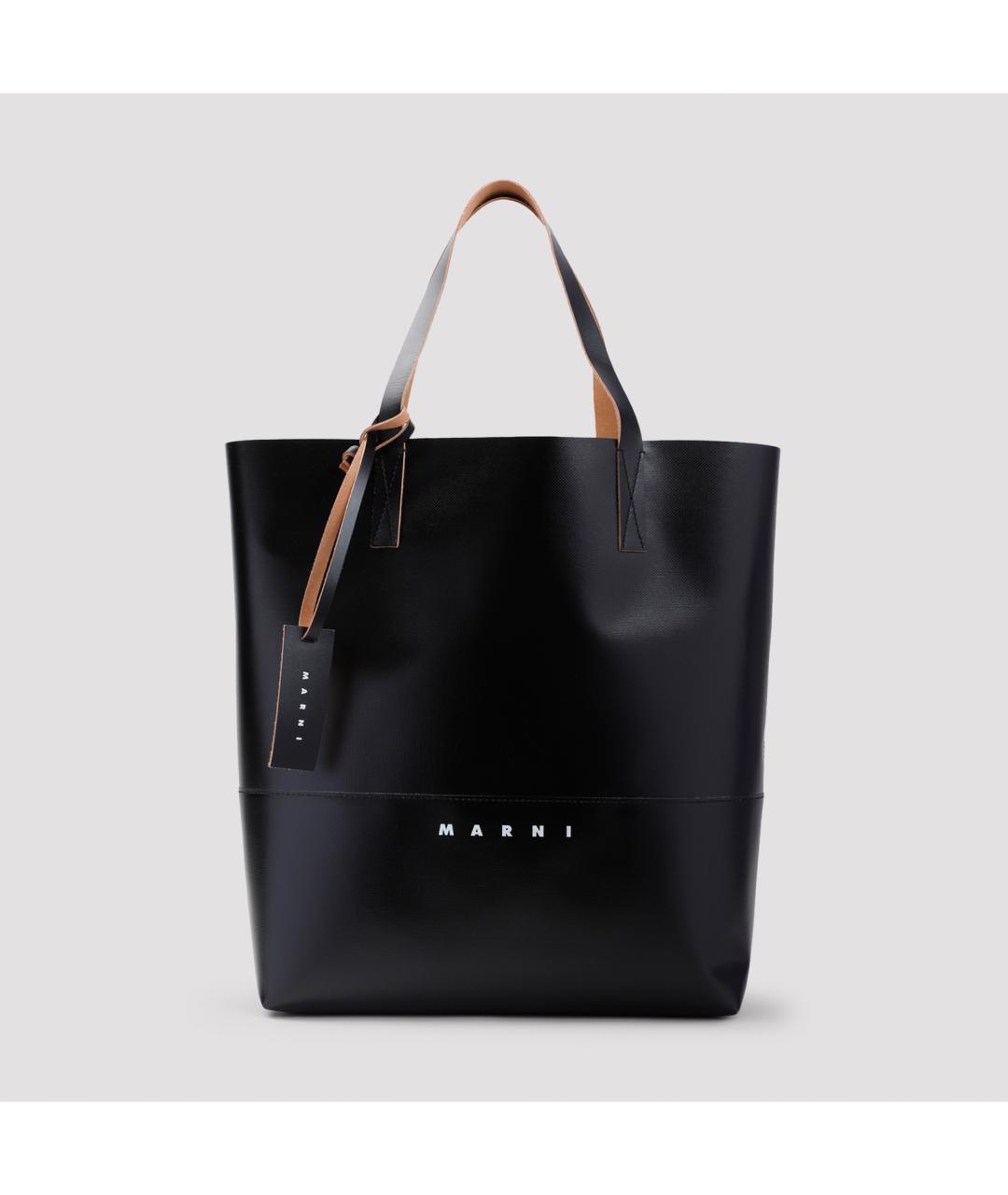 MARNI Черная сумка тоут из искусственной кожи, фото 3