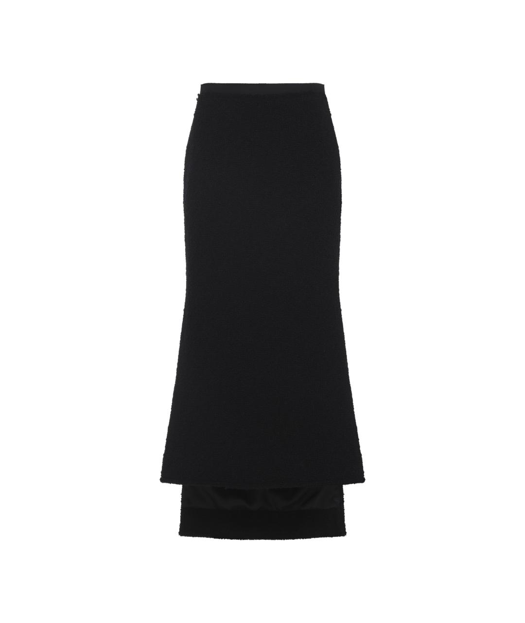 LANVIN Черная шерстяная юбка миди, фото 1