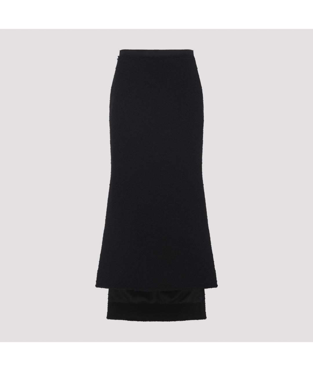 LANVIN Черная шерстяная юбка миди, фото 3