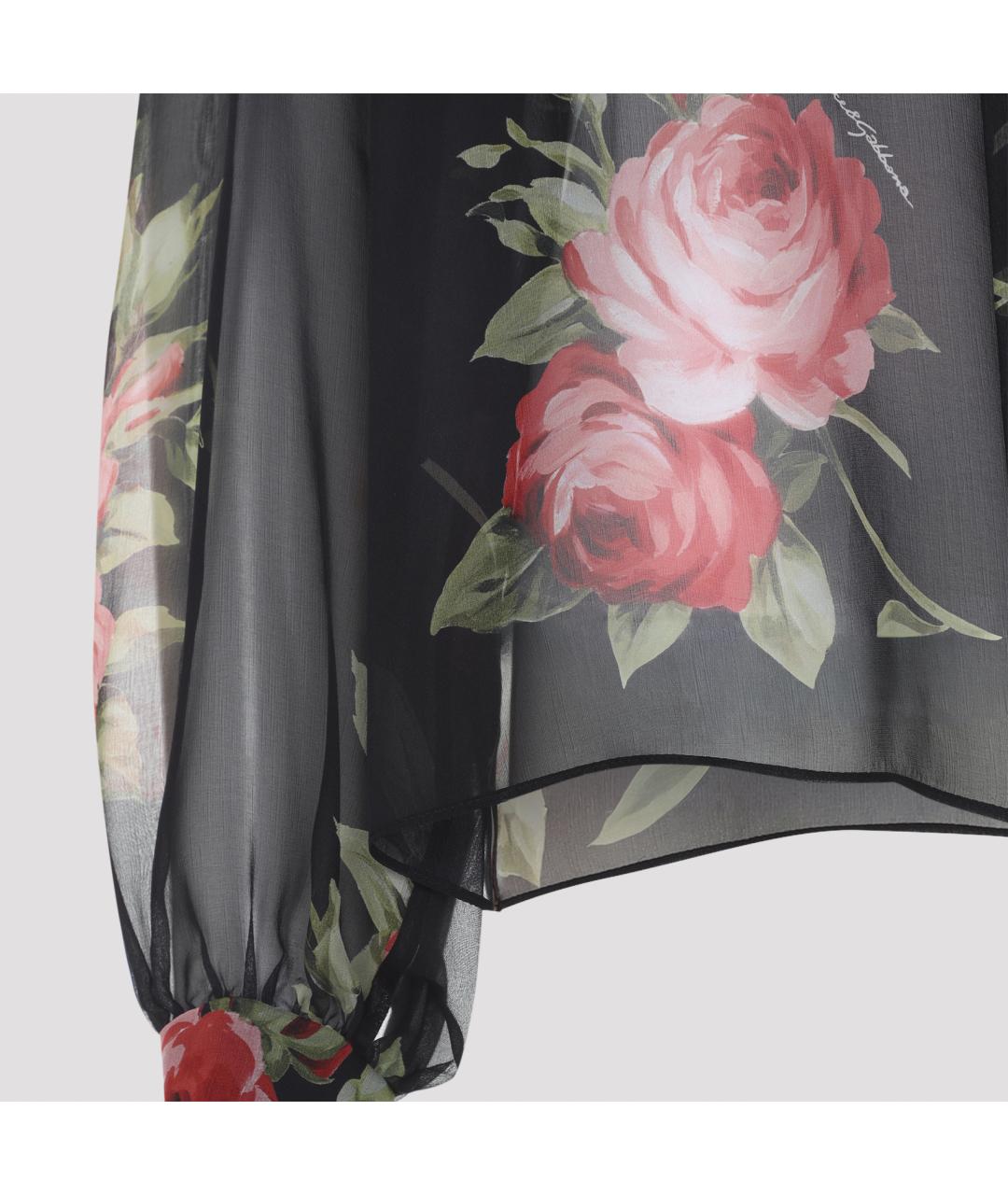 DOLCE&GABBANA Черная шелковая блузы, фото 3