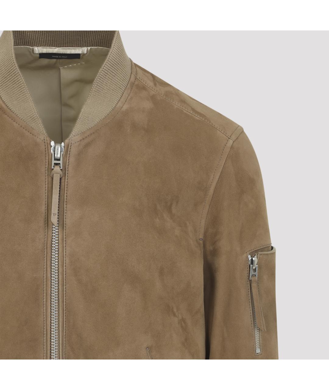 TOM FORD Бежевая замшевая куртка, фото 6