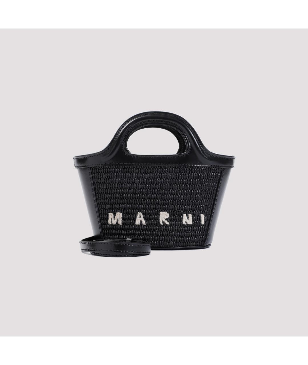 MARNI Черная хлопковая сумка тоут, фото 3