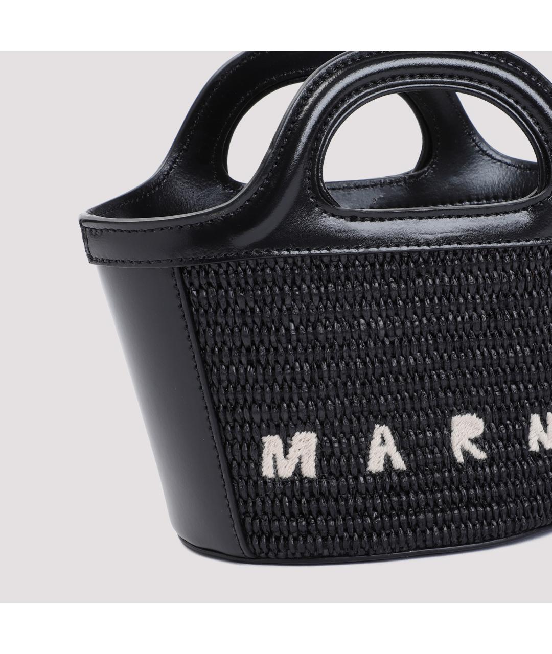 MARNI Черная хлопковая сумка тоут, фото 5
