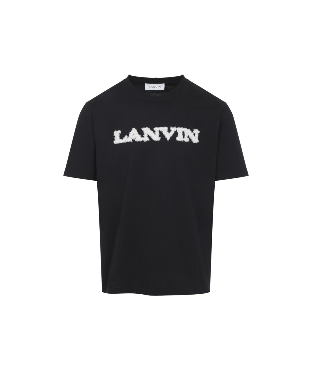 LANVIN Черная хлопковая футболка, фото 1