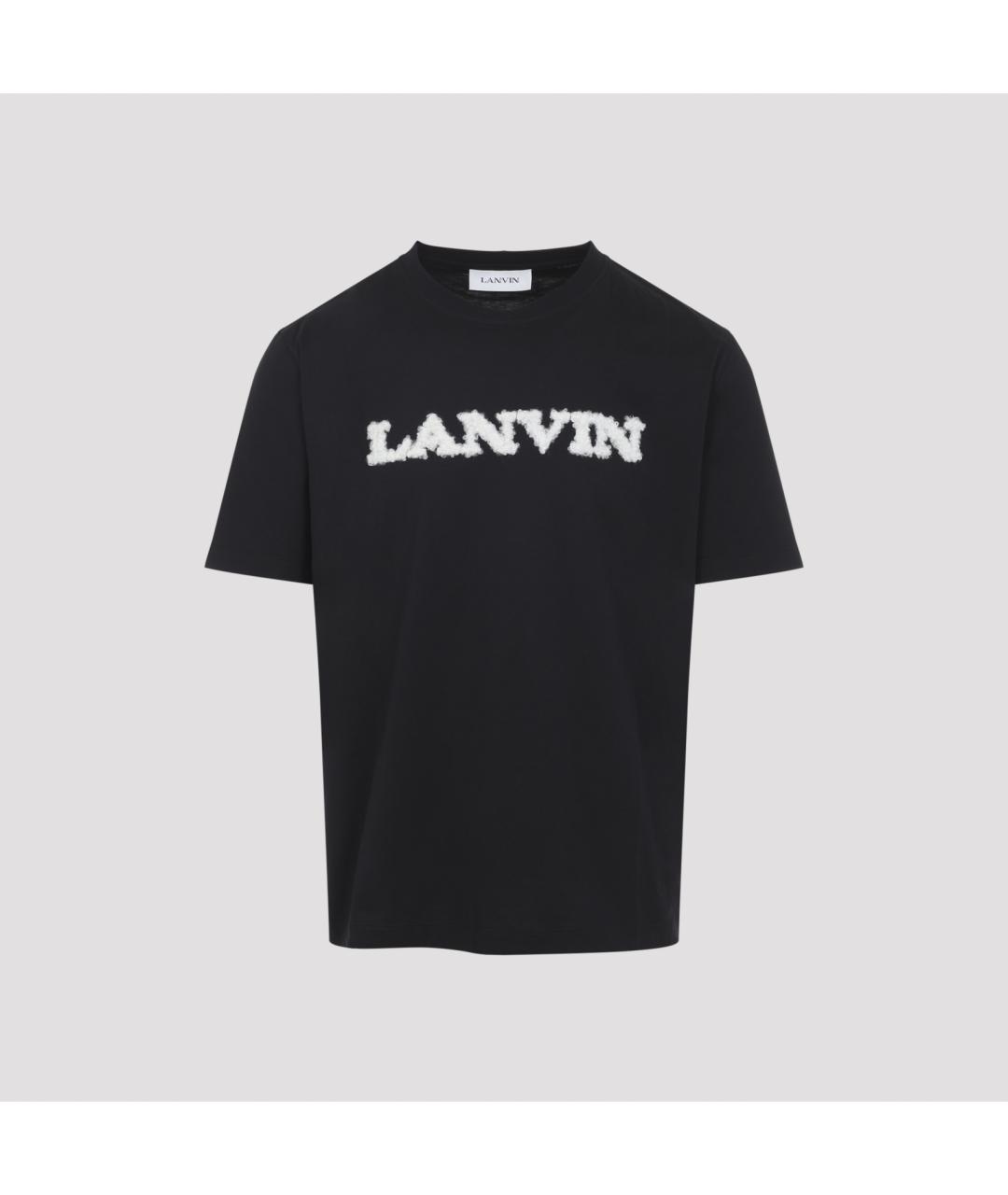 LANVIN Черная хлопковая футболка, фото 3