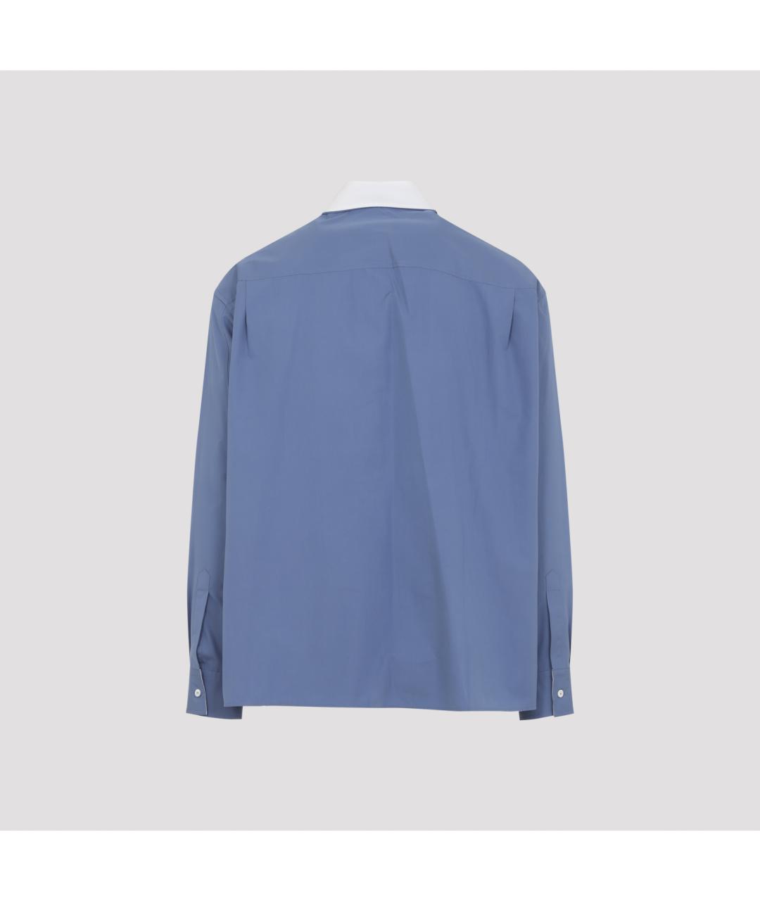 LANVIN Синяя хлопковая кэжуал рубашка, фото 4