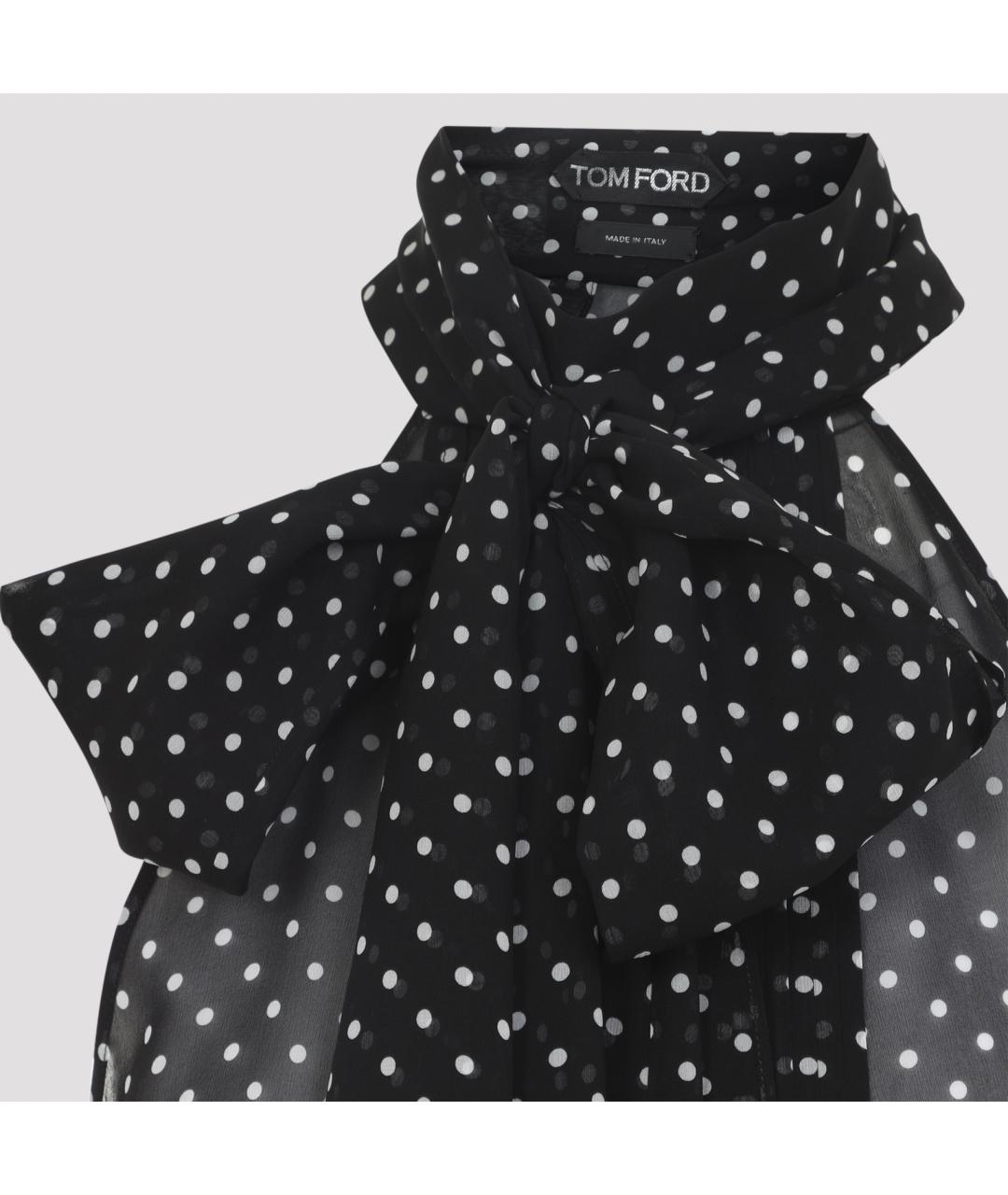 TOM FORD Черная шелковая блузы, фото 3