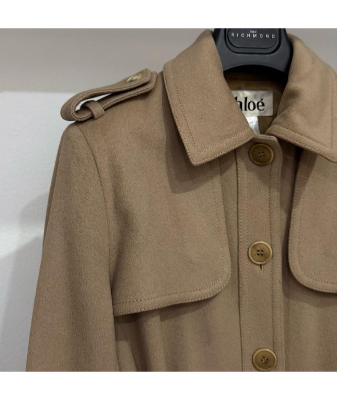 CHLOE Бежевое шерстяное пальто, фото 2