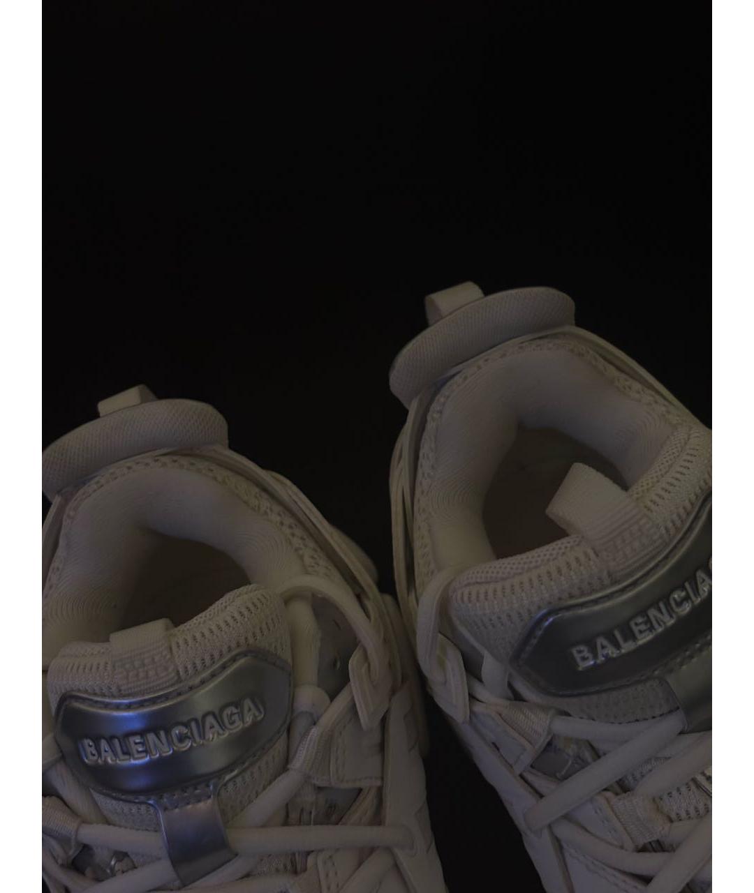 BALENCIAGA Белые кожаные кроссовки, фото 4