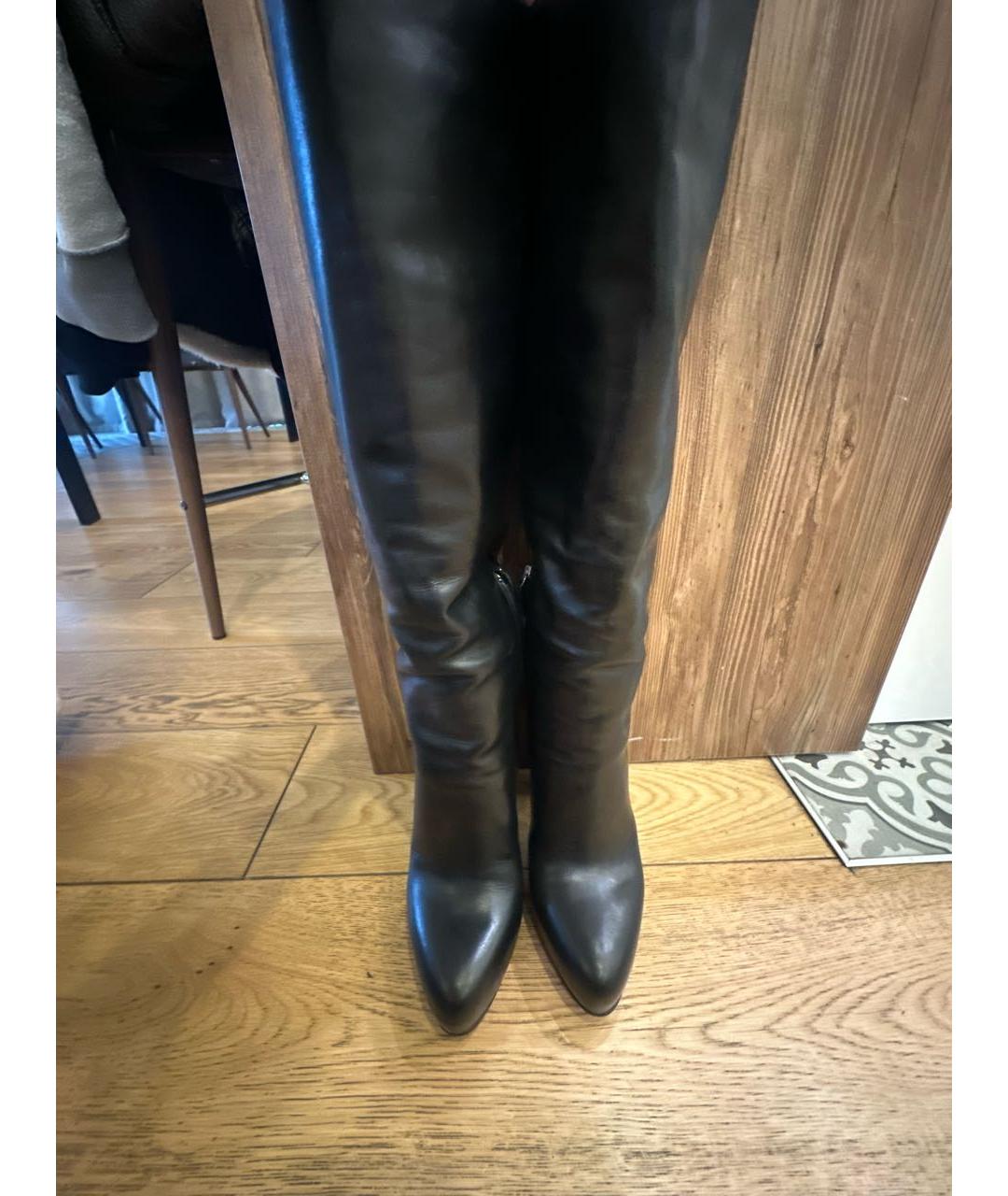 PRADA Черные кожаные сапоги, фото 2