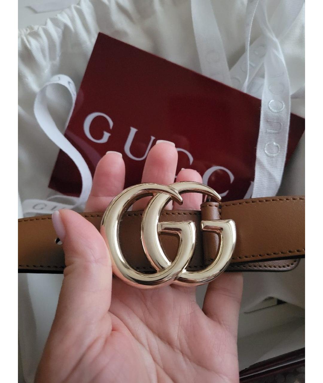 GUCCI Коричневый кожаный ремень, фото 5