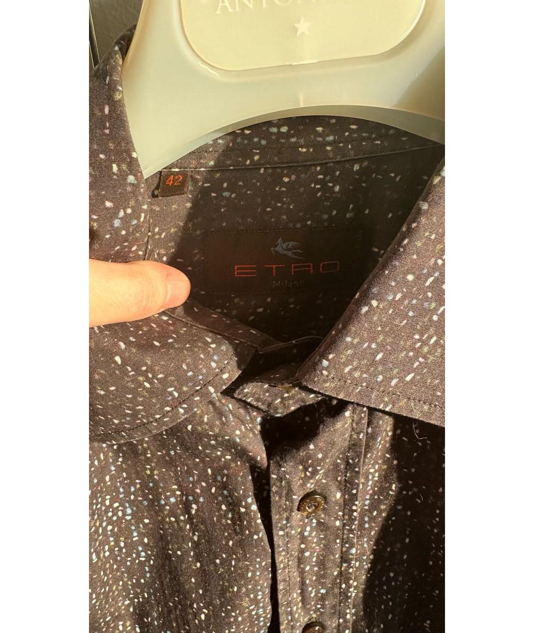 ETRO Коричневая хлопковая кэжуал рубашка, фото 5