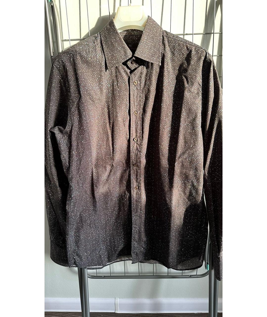 ETRO Коричневая хлопковая кэжуал рубашка, фото 6