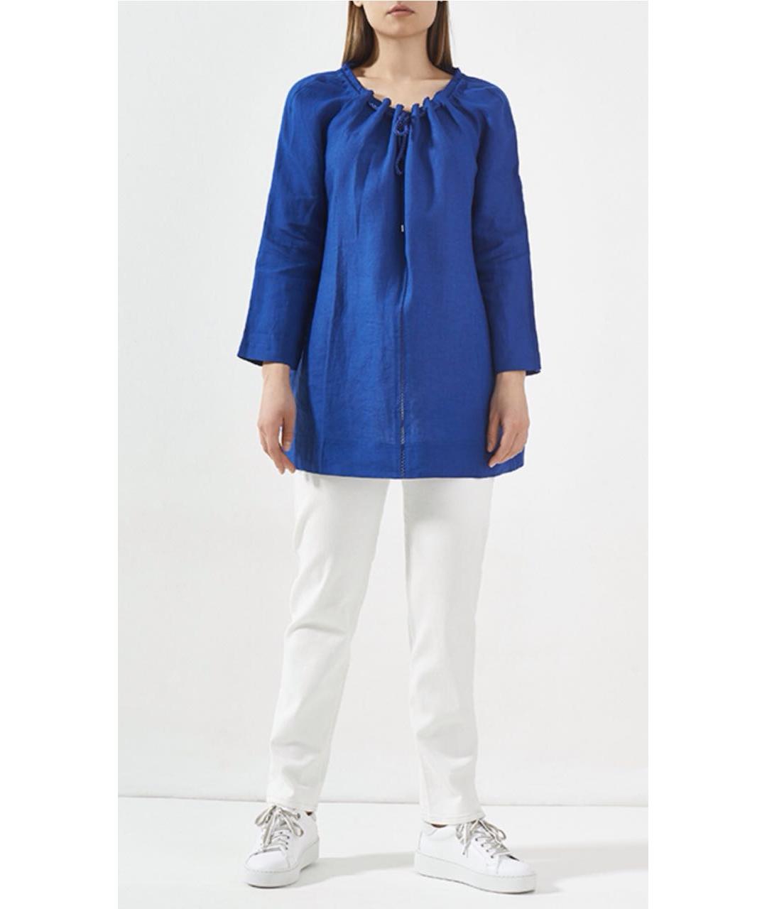 ESCADA Синяя льняная рубашка, фото 4