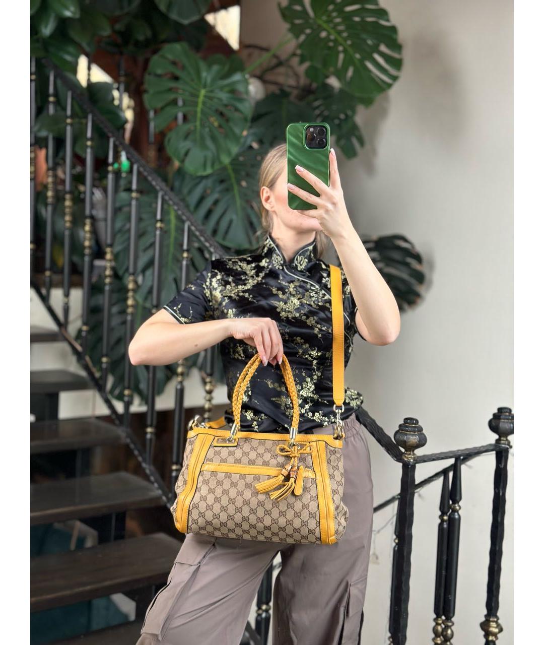 GUCCI Мульти тканевая сумка с короткими ручками, фото 5