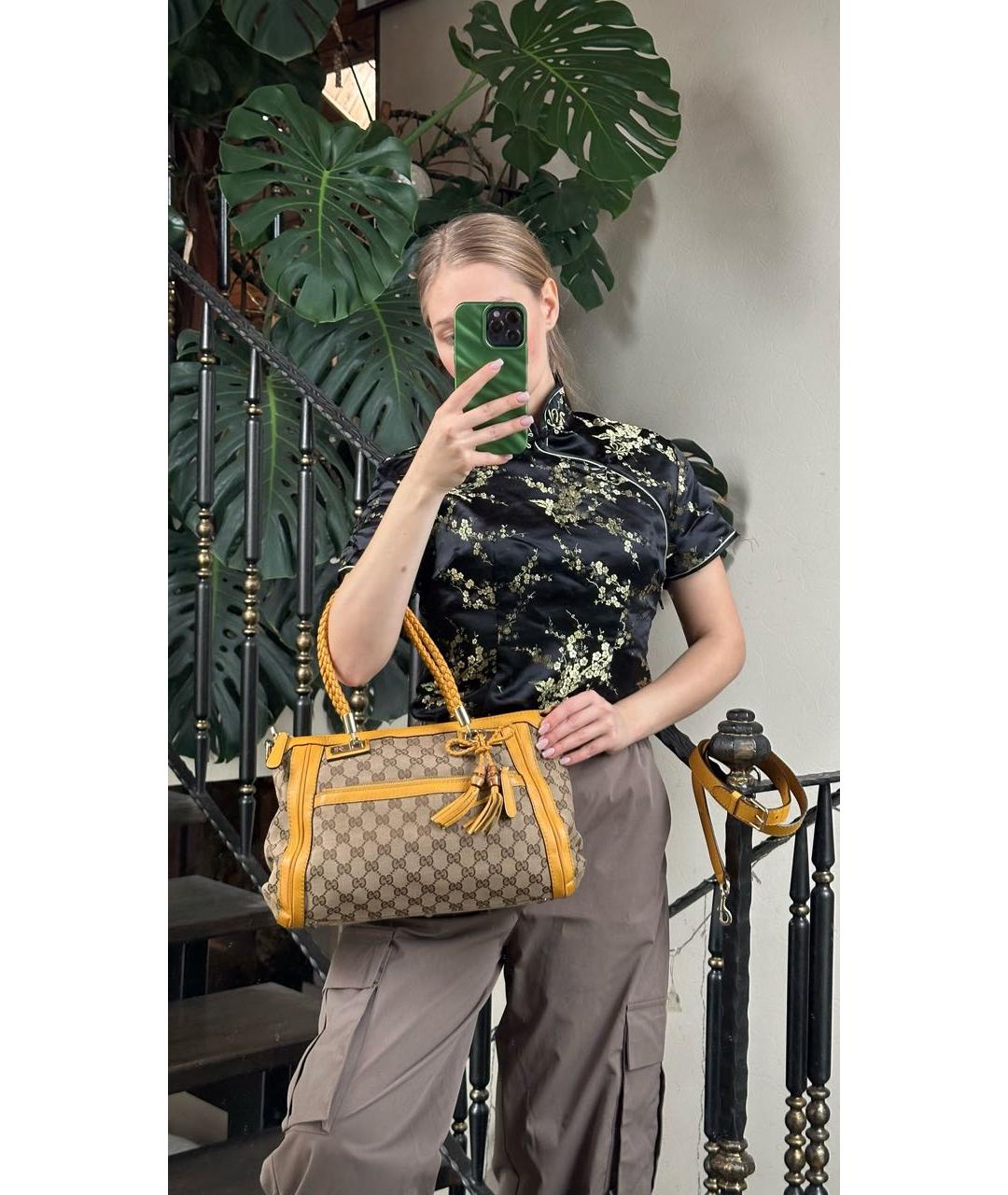 GUCCI Мульти тканевая сумка с короткими ручками, фото 6