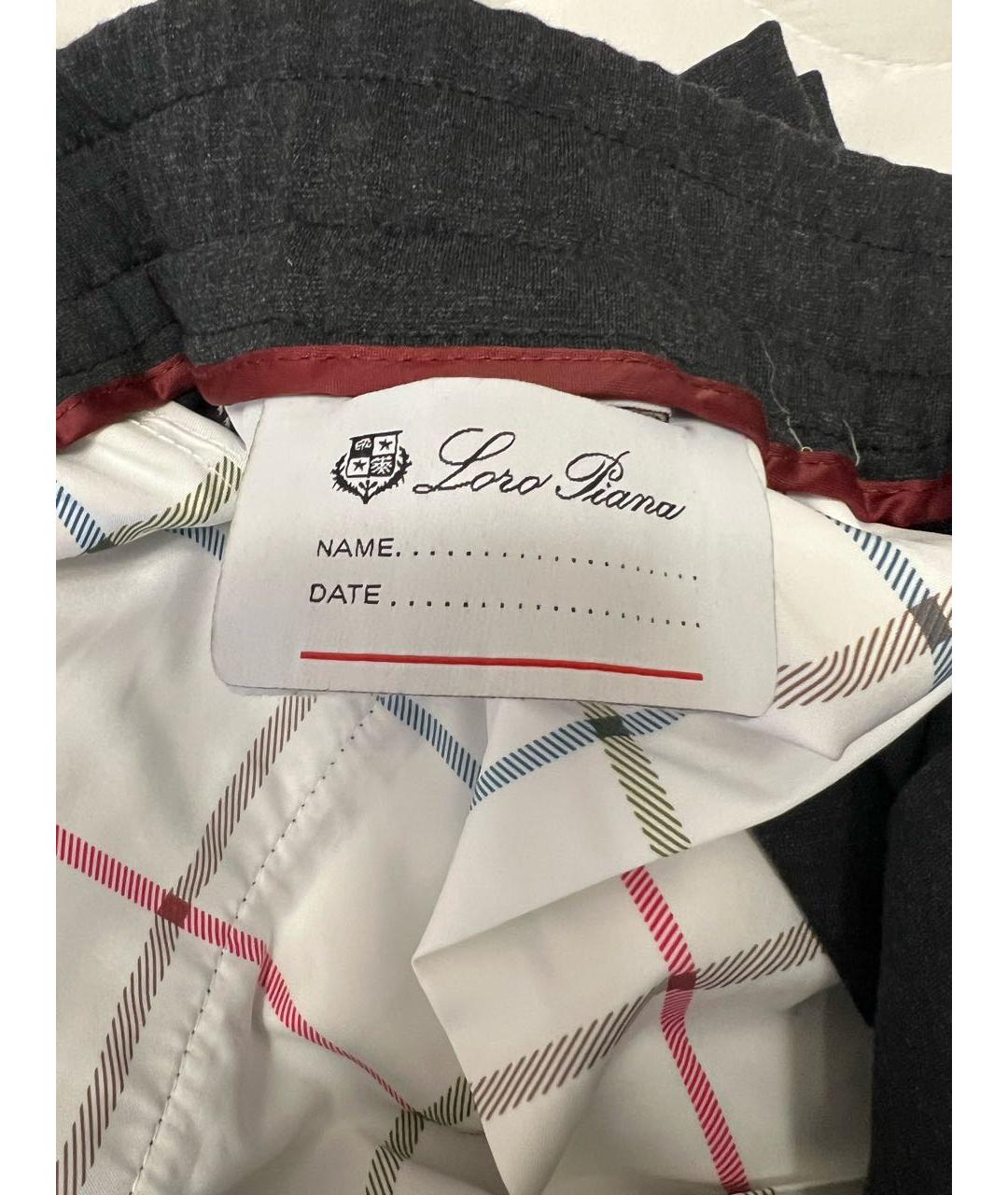 LORO PIANA Серые хлопковые повседневные брюки, фото 7