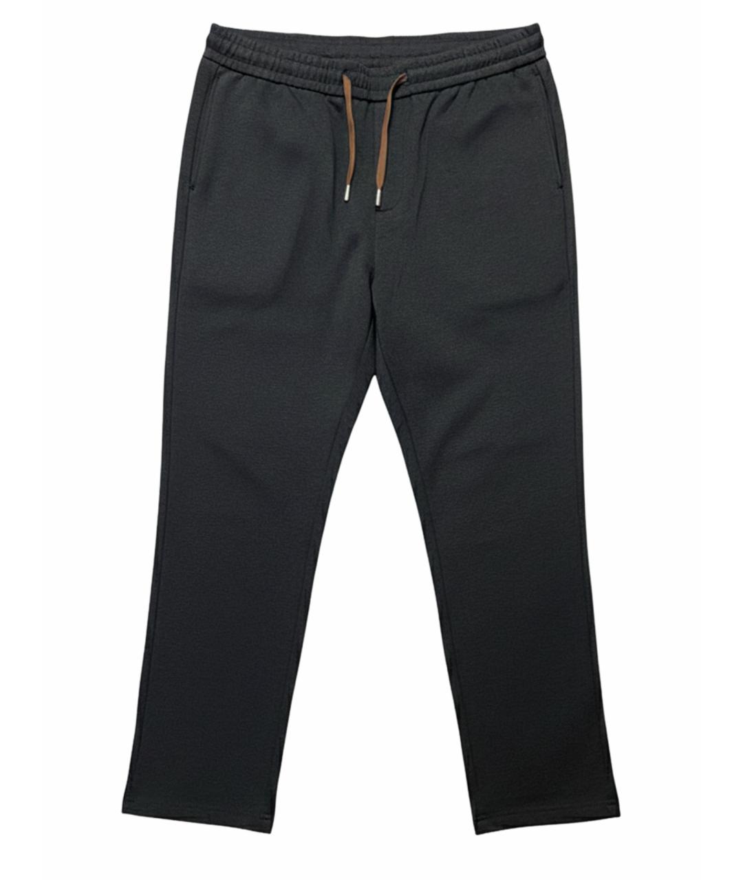 LORO PIANA Серые хлопковые повседневные брюки, фото 1