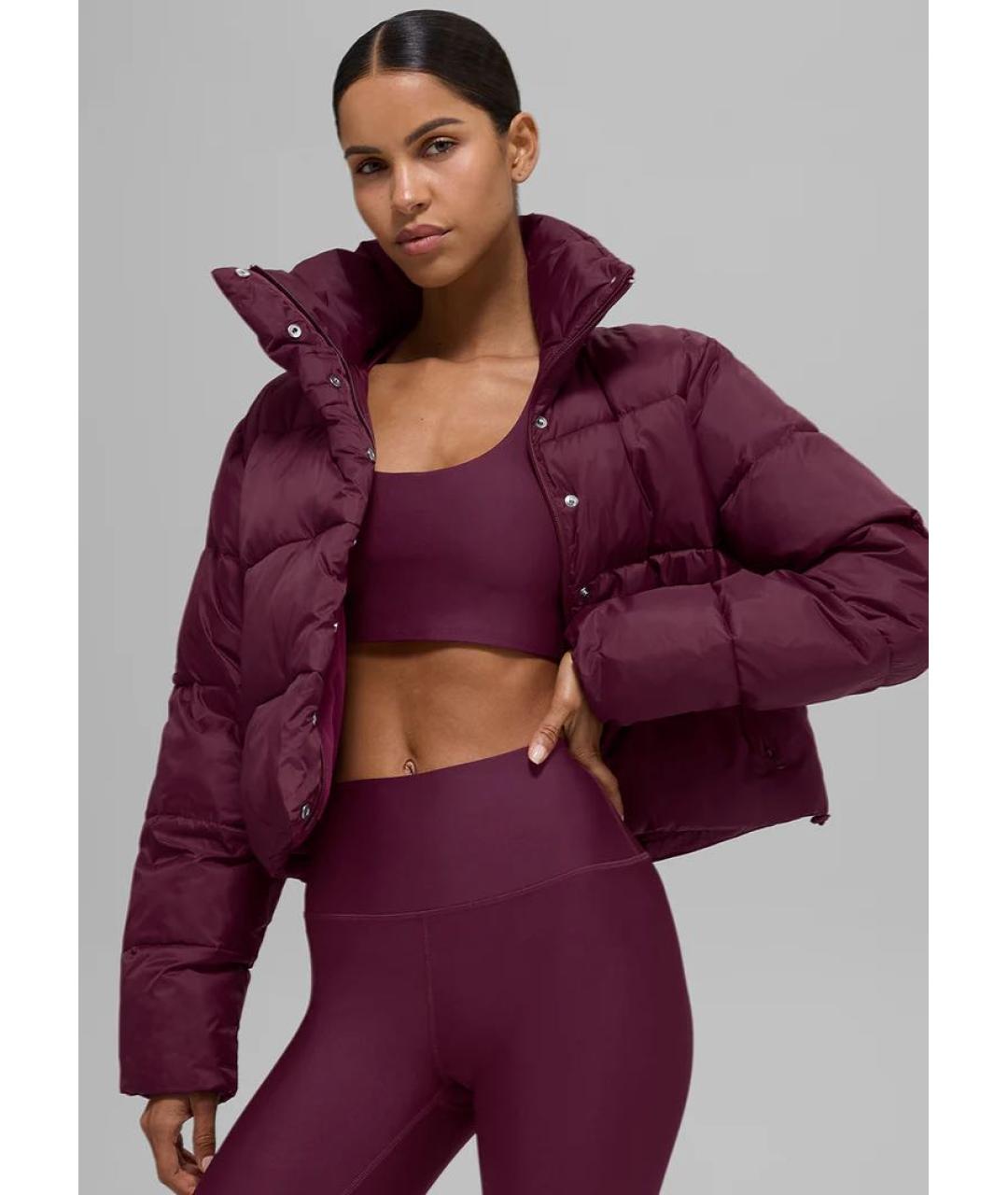 ALO YOGA Бордовый полиэстеровый пуховик, фото 2