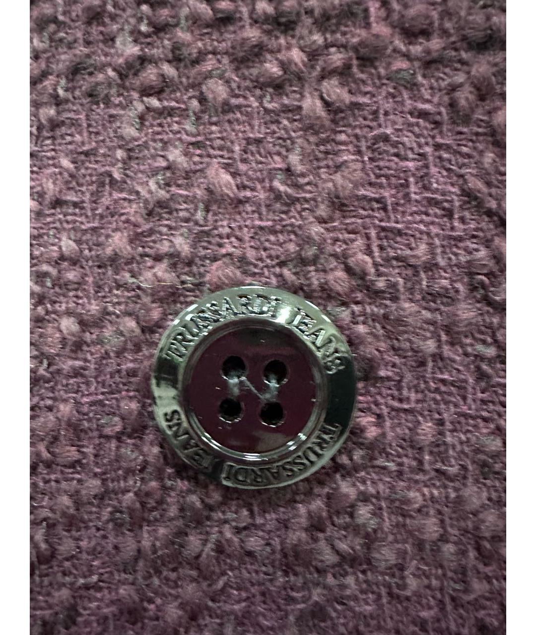 TRUSSARDI JEANS Бордовое полиэстеровое пальто, фото 5