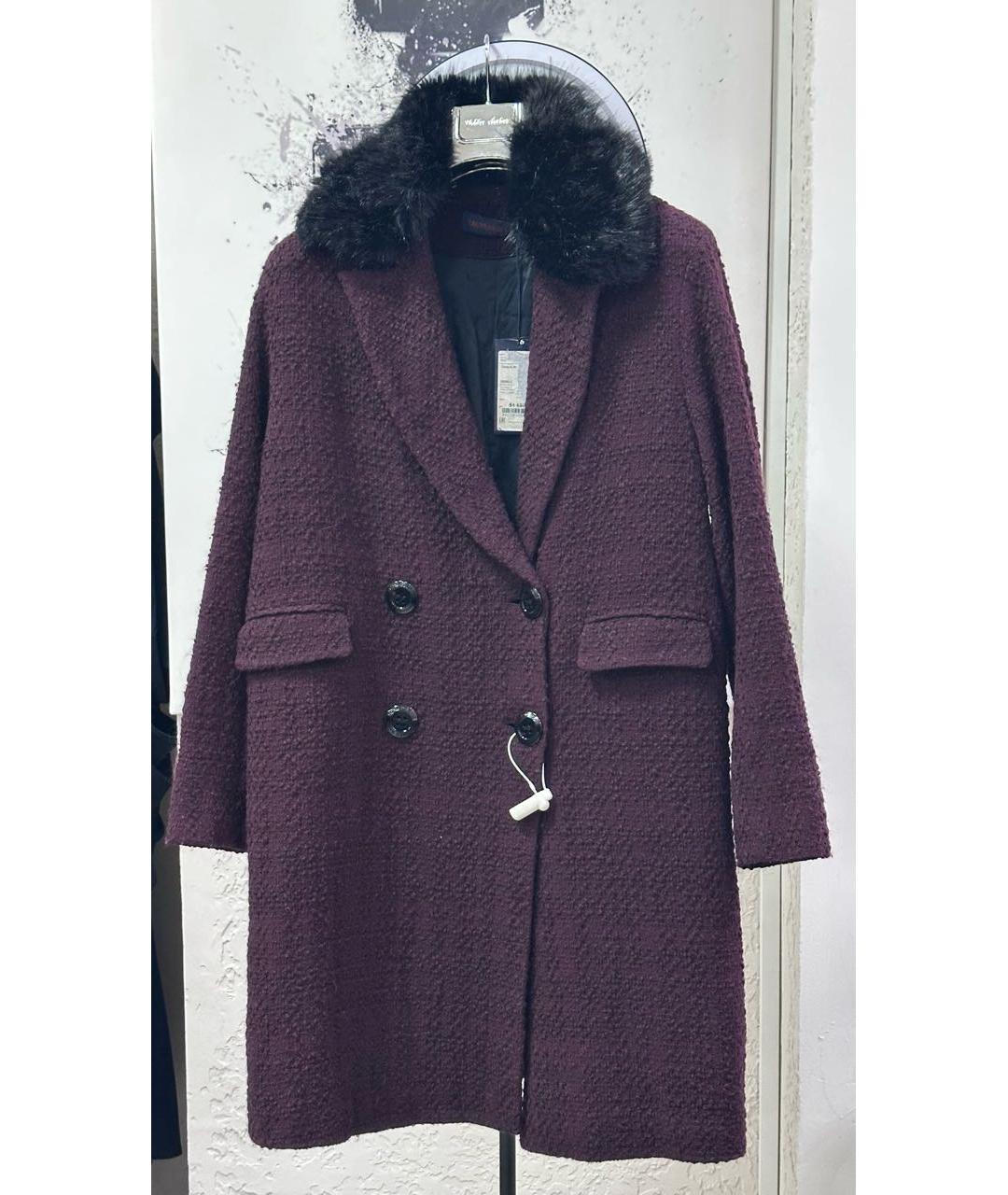 TRUSSARDI JEANS Бордовое полиэстеровое пальто, фото 9