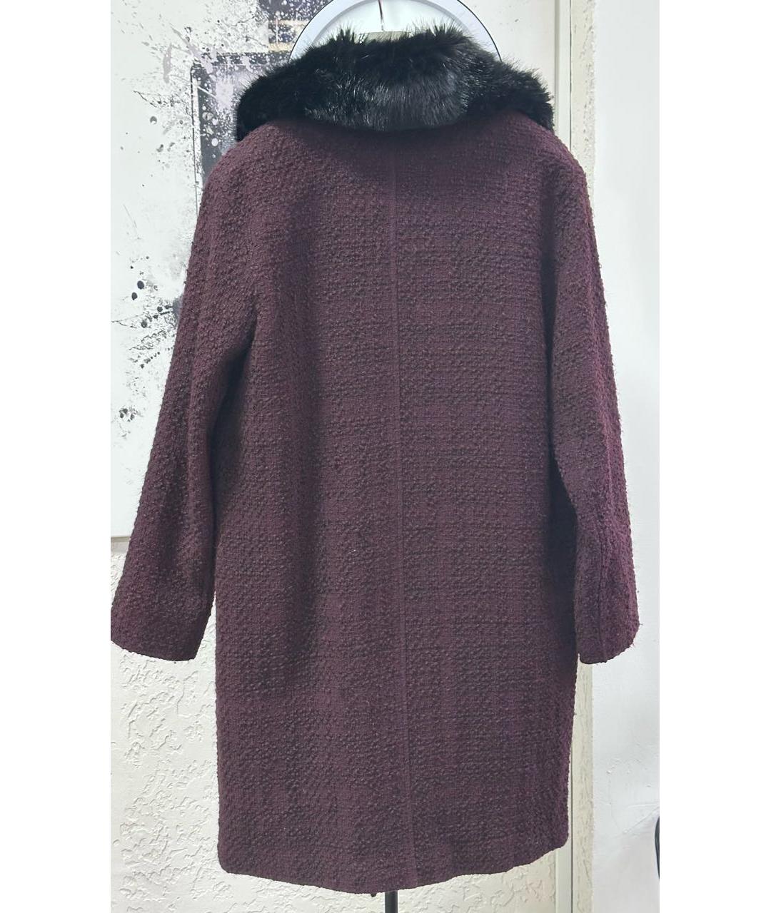 TRUSSARDI JEANS Бордовое полиэстеровое пальто, фото 2