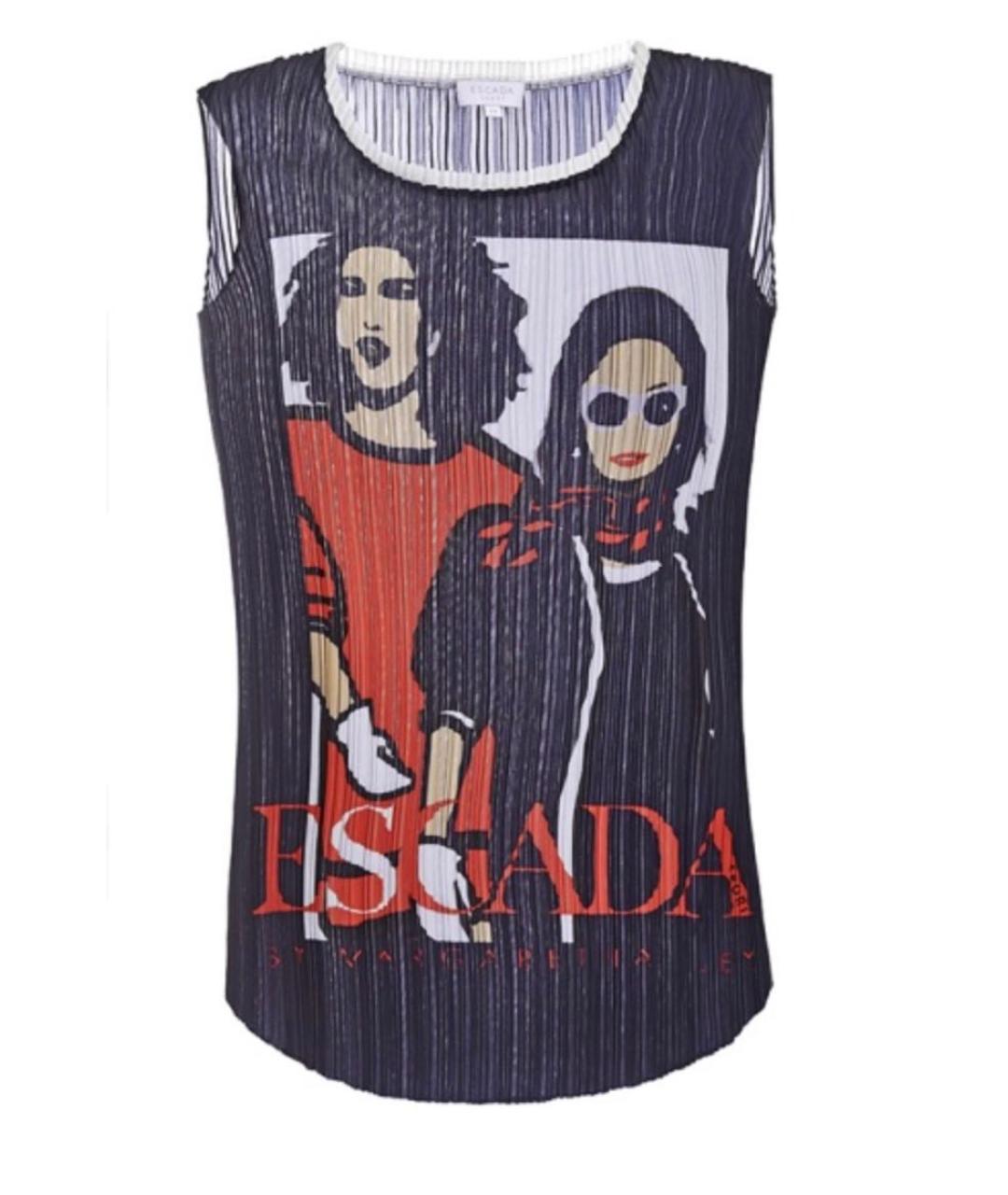 ESCADA Синяя полиэстеровая майка, фото 6