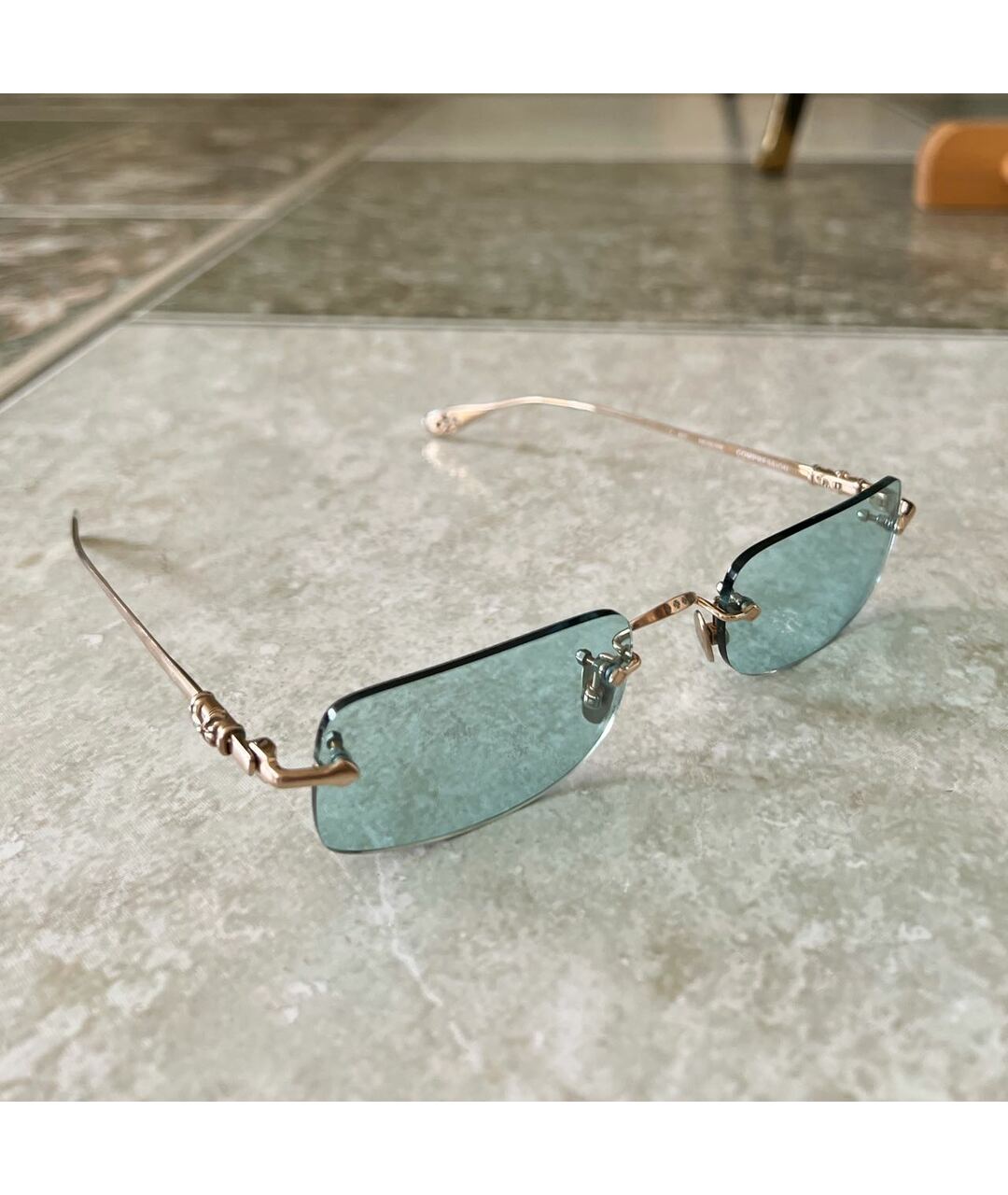 CHROME HEARTS Голубые солнцезащитные очки, фото 2