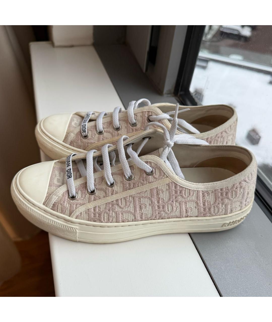 CHRISTIAN DIOR Розовые текстильные кеды, фото 3