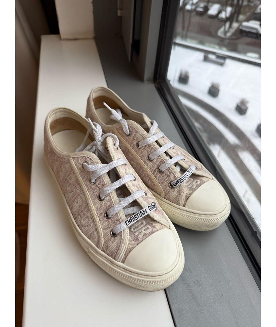 CHRISTIAN DIOR Розовые текстильные кеды, фото 2