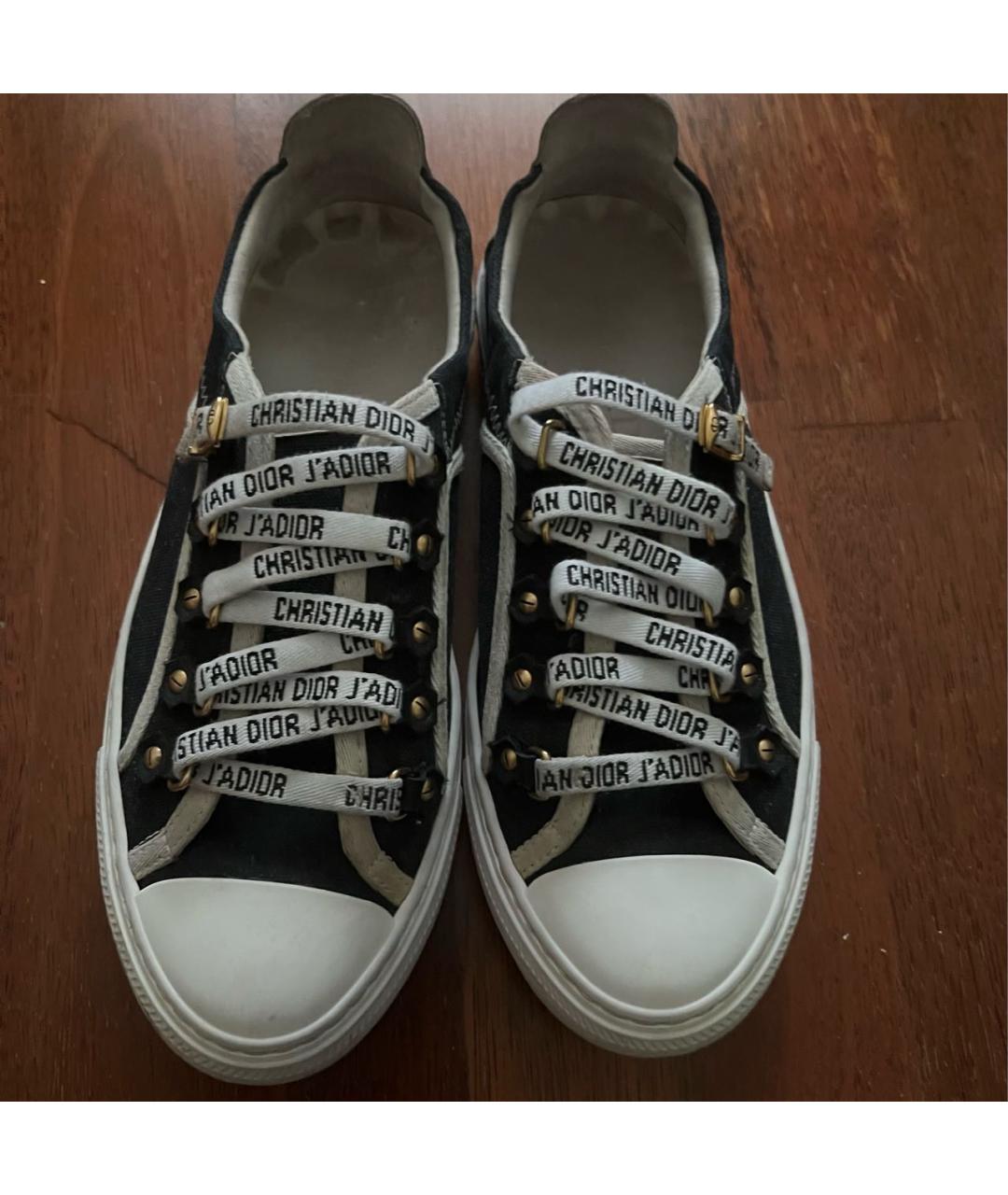 CHRISTIAN DIOR Черные текстильные кеды, фото 3