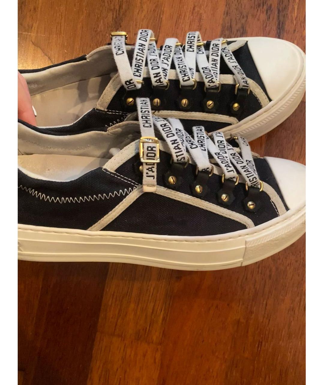CHRISTIAN DIOR Черные текстильные кеды, фото 2