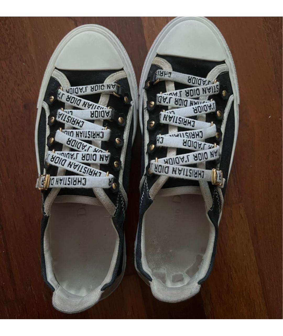 CHRISTIAN DIOR Черные текстильные кеды, фото 4