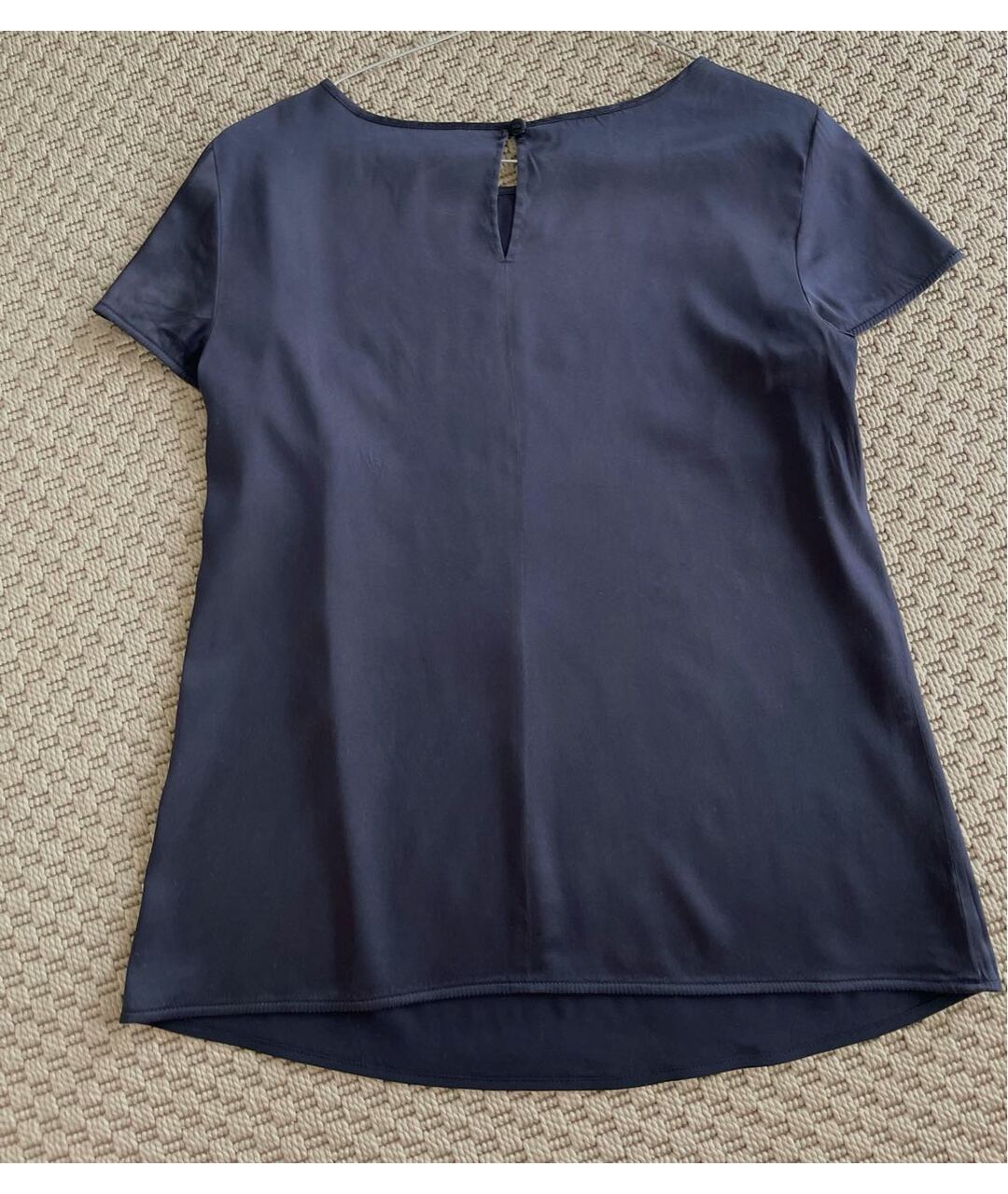ARMANI COLLEZIONI Темно-синяя шелковая футболка, фото 2