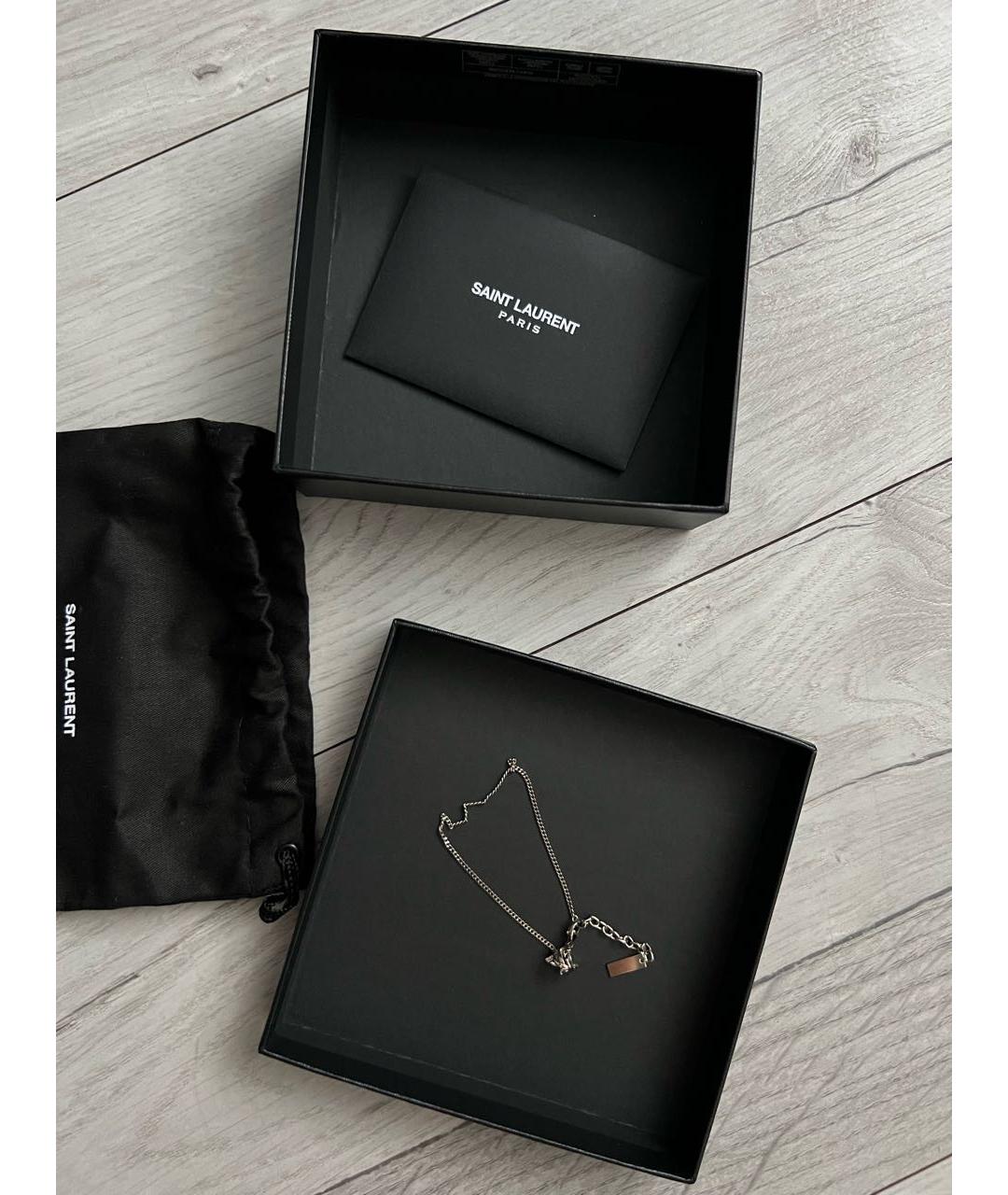 SAINT LAURENT Серебрянный латунный браслет, фото 2