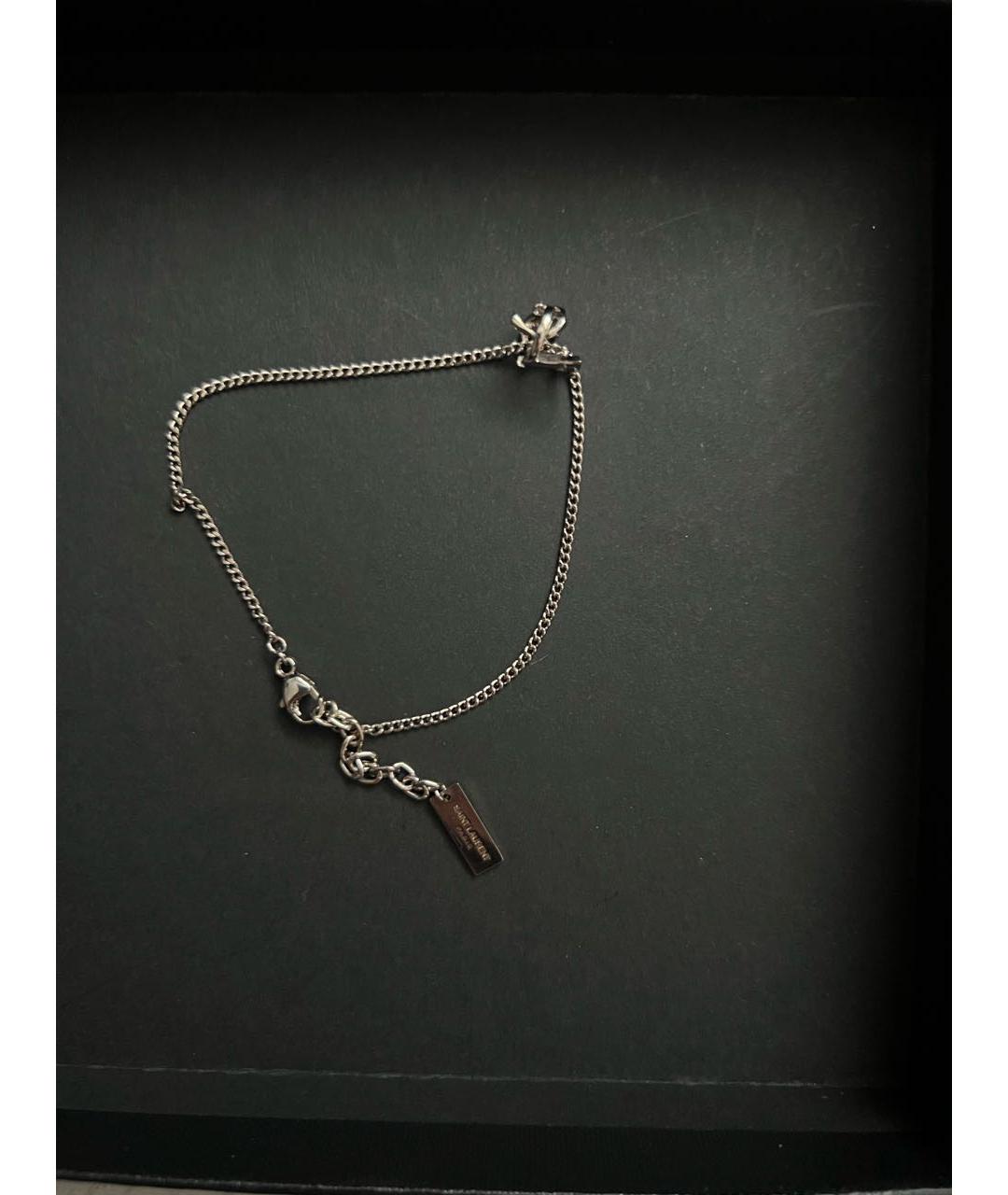 SAINT LAURENT Серебрянный латунный браслет, фото 3