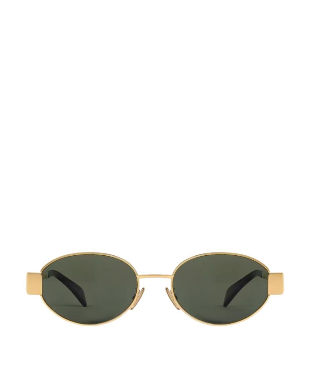 CELINE Золотые металлические солнцезащитные очки, фото 1