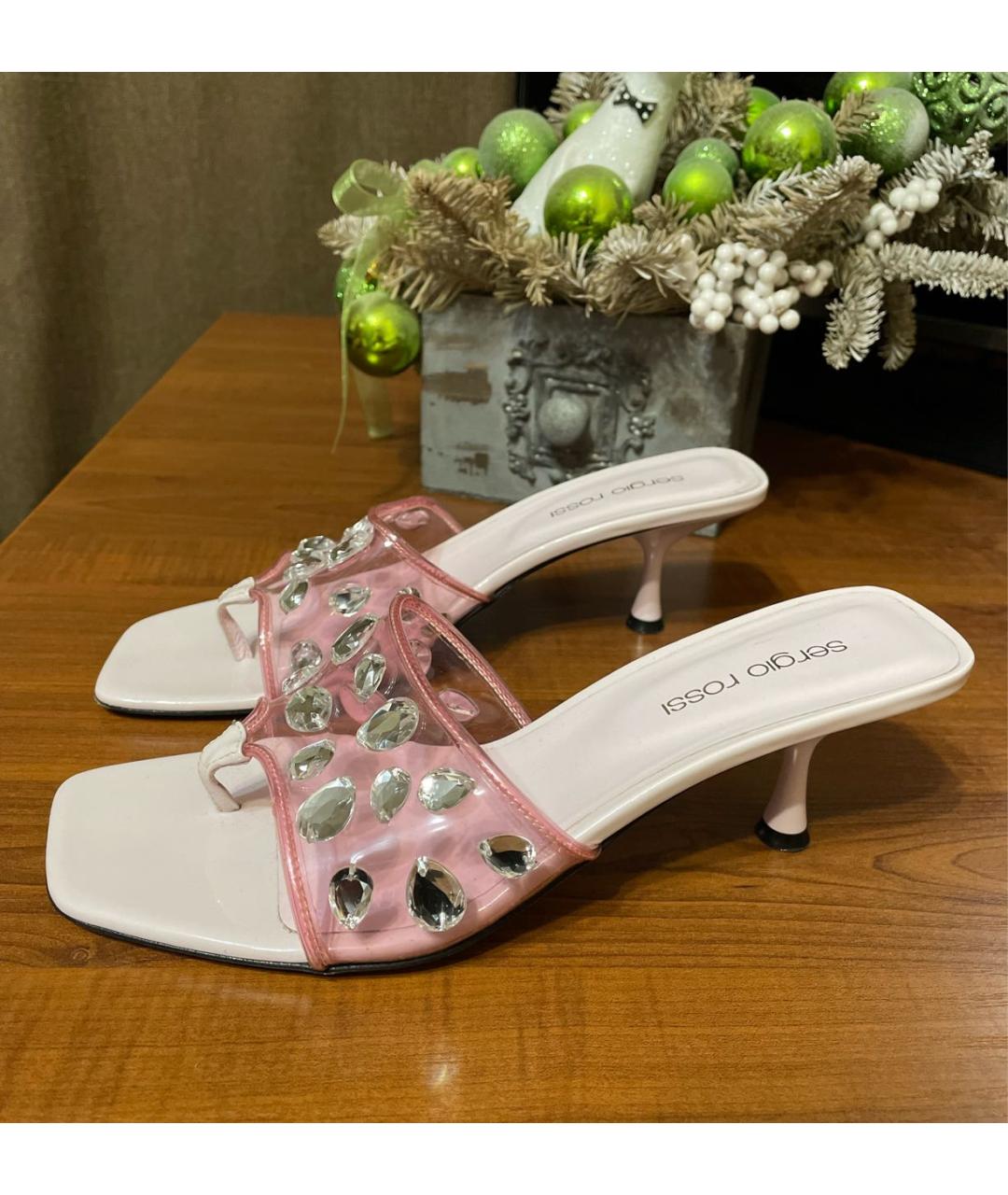 SERGIO ROSSI Розовые мюли, фото 5