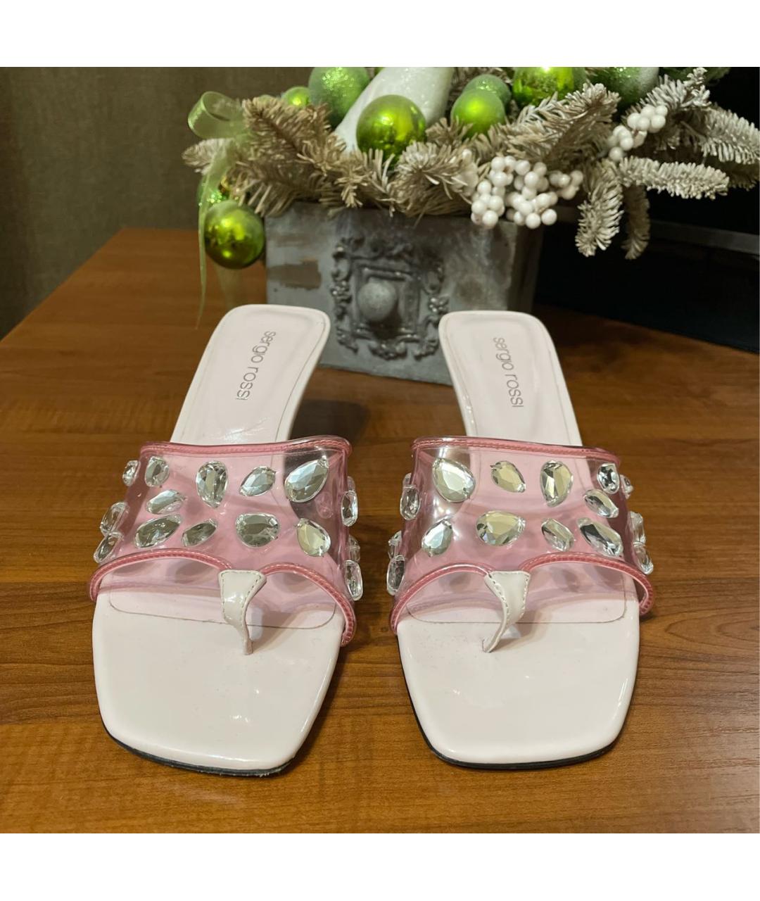 SERGIO ROSSI Розовые мюли, фото 2