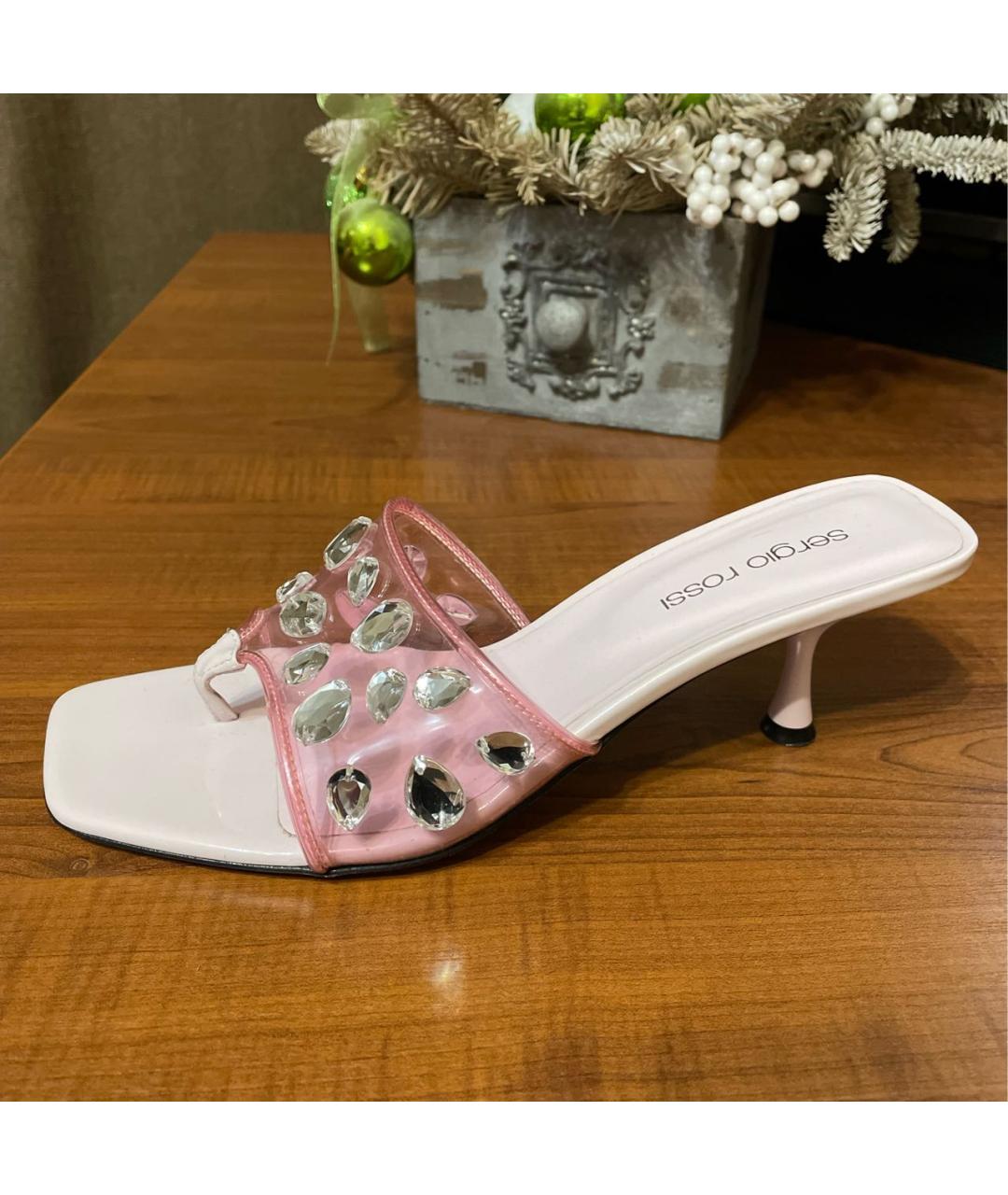 SERGIO ROSSI Розовые мюли, фото 9