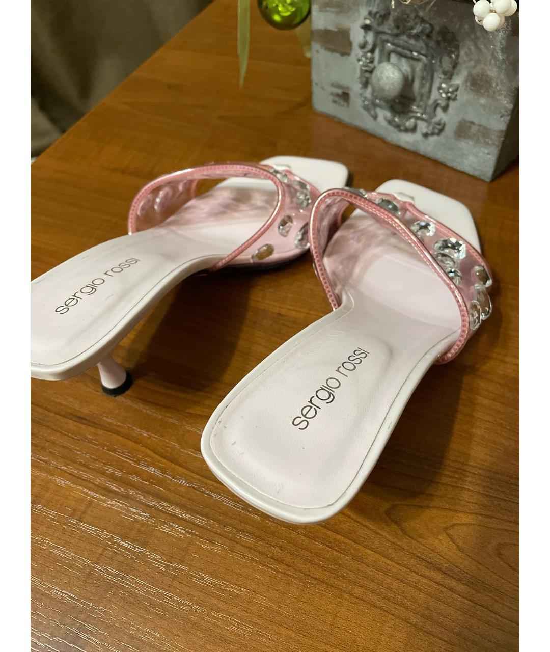 SERGIO ROSSI Розовые мюли, фото 6