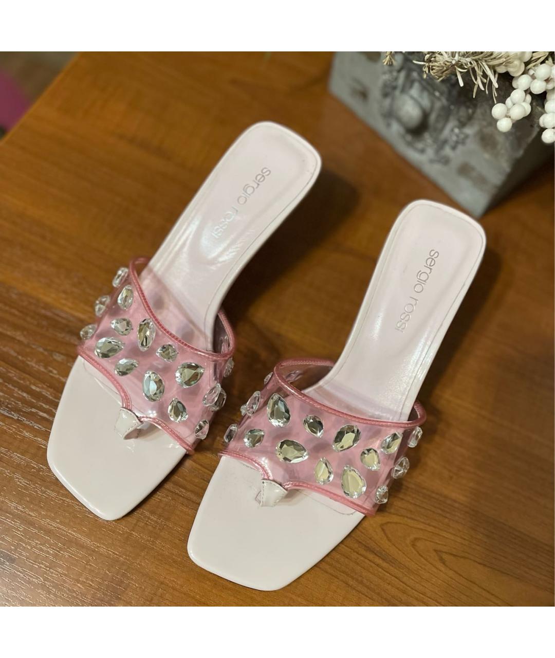 SERGIO ROSSI Розовые мюли, фото 3