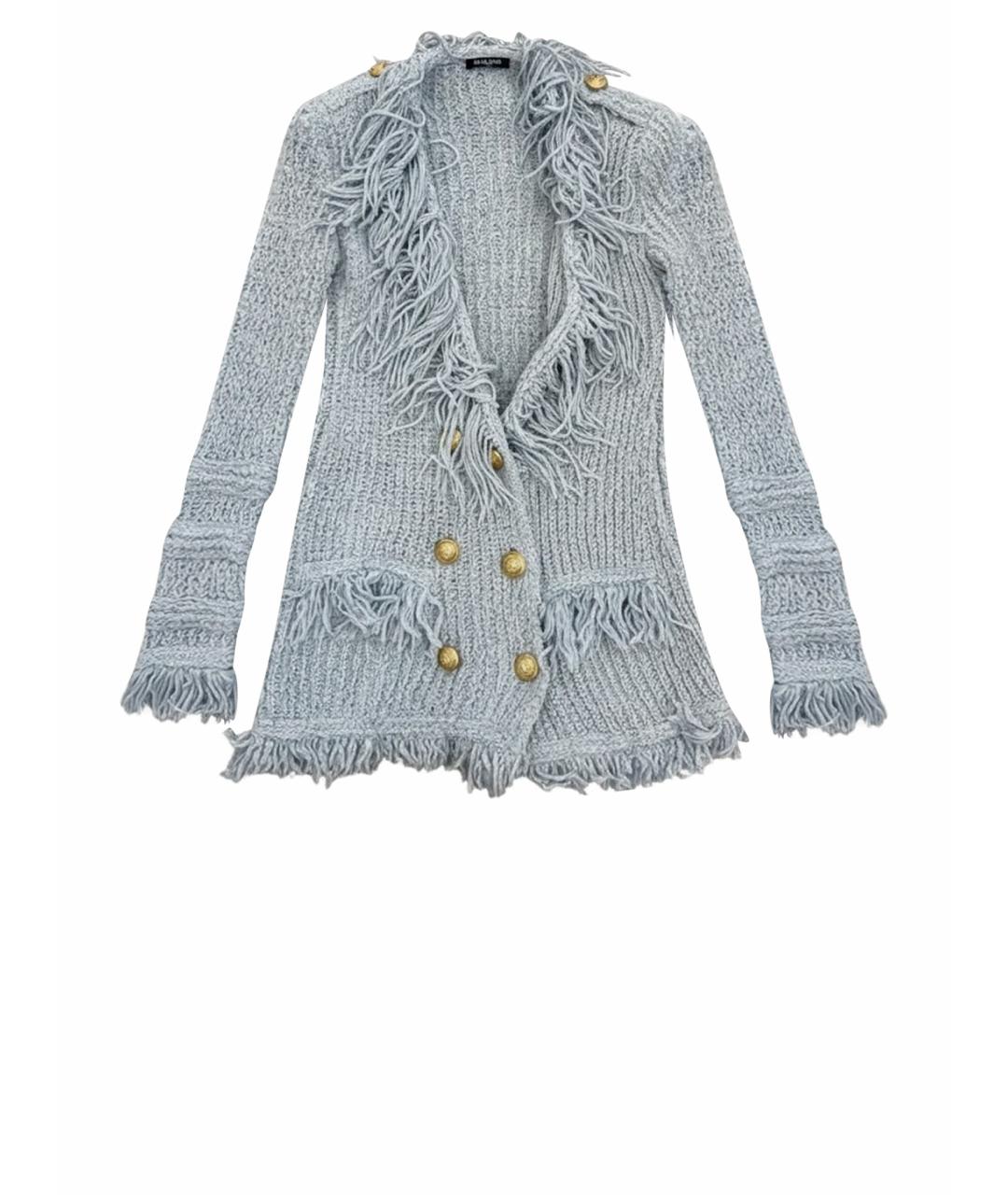 BALMAIN Голубой хлопковый жакет/пиджак, фото 1