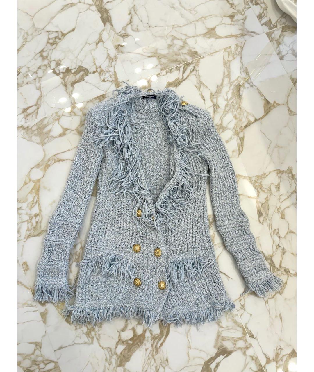 BALMAIN Голубой хлопковый жакет/пиджак, фото 7