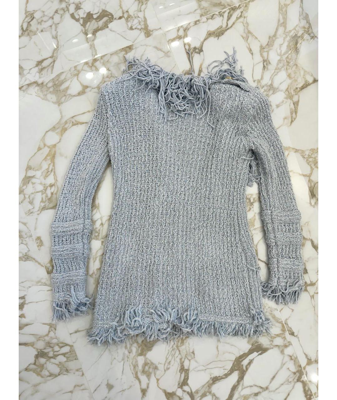 BALMAIN Голубой хлопковый жакет/пиджак, фото 5