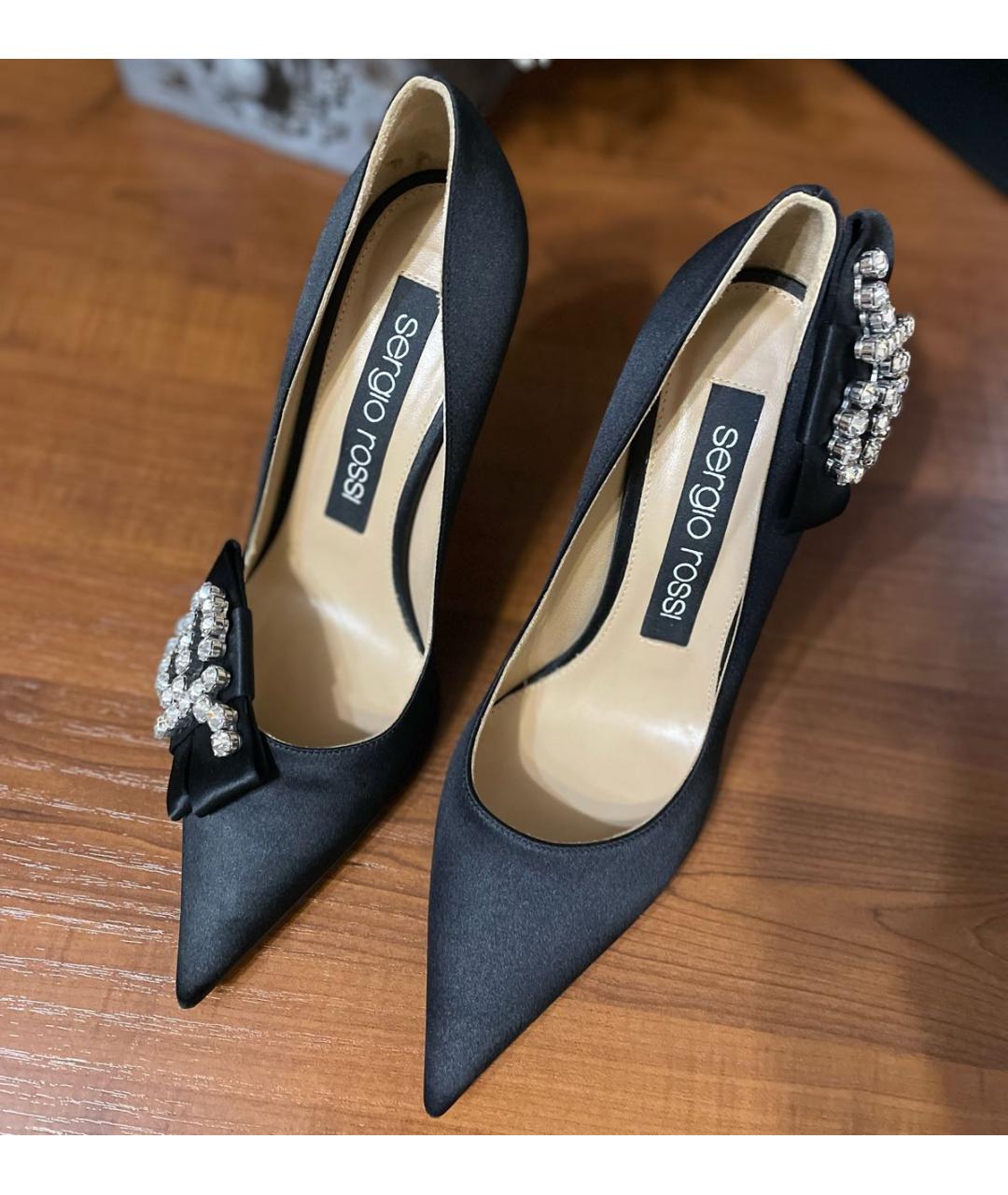 SERGIO ROSSI Черные текстильные туфли, фото 3