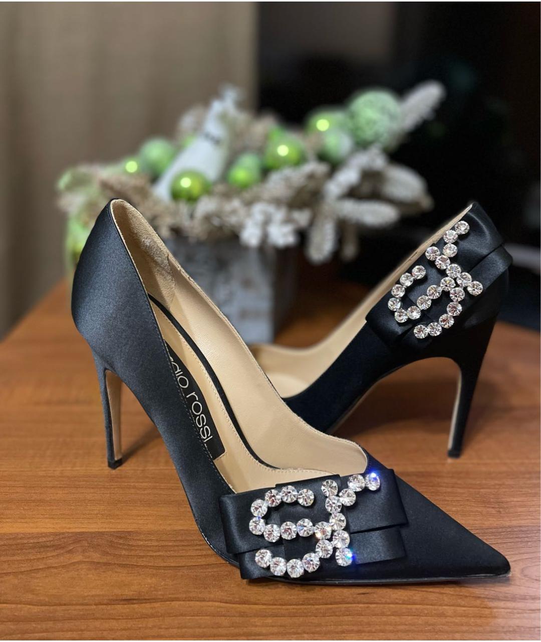 SERGIO ROSSI Черные текстильные туфли, фото 5